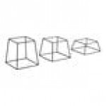 Acopa Square Black Metal 3-Piece Display Stand Set