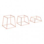Acopa Square Black Metal 3-Piece Display Stand Set