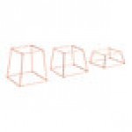 Acopa Square Black Metal 3-Piece Display Stand Set