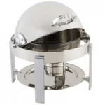 Bon Chef 12010 Elite Round 8 Qt. Dripless Round Stainless Steel with Brass Accents Roll Top Chafer with Contemporary Legs Bon Chef 12010 Elite Round 8 Qt. Dripless Round Stainless Steel with Brass Accents Roll Top Chafer with Contemporary Legs