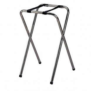 TableCraft 23 Chrome-Plated Metal Tray Stand - 29 1/2