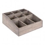 Cal-Mil Newport 9-Section White-Washed Pine Wood Condiment Organizer - 12 Cal-Mil Newport 9-Section White-Washed Pine Wood Condiment Organizer - 12