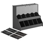 ServSense Black 10-Section Countertop Gravity-Fed Condiment Organizer - 18 1/2