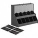 ServSense Black 10-Section Countertop Gravity-Fed Condiment Organizer - 18 1/2