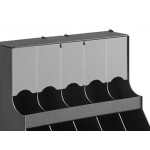 ServSense Black 10-Section Countertop Gravity-Fed Condiment Organizer - 18 1/2