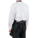 Chef Revival Black Poly-Cotton Customizable Tuxedo Apron with 2 Pockets - 32