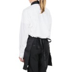 Chef Revival Black Poly-Cotton Customizable Tuxedo Apron with 2 Pockets - 32