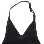 Chef Revival Black Poly-Cotton Customizable Tuxedo Apron with 2 Pockets - 32