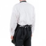 Chef Revival Black Poly-Cotton Customizable Tuxedo Apron with 2 Pockets - 32