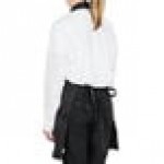 Chef Revival Black Poly-Cotton Customizable Tuxedo Apron with 2 Pockets - 32
