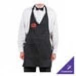 Chef Revival Black Poly-Cotton Customizable Tuxedo Apron with 2 Pockets - 32