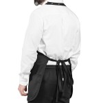 Uncommon Chef 3042 Black Customizable Poly-Cotton Twill Scoop Neck Tuxedo Apron with Adjustable Neck Strap and 3 Pockets - 28