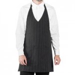 Uncommon Chef 3042 Black Customizable Poly-Cotton Twill Scoop Neck Tuxedo Apron with Adjustable Neck Strap and 3 Pockets - 28