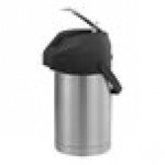 Service Ideas Color-Me-SVAC 2.5 Liter Brushed Stainless Steel Lined Airpot with Lever and Black Top CTAL25BL