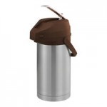 Service Ideas Color-Me-SVAC 2.5 Liter Brushed Stainless Steel Lined Airpot with Lever and Black Top CTAL25BL