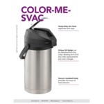 Service Ideas Color-Me-SVAC 2.5 Liter Brushed Stainless Steel Lined Airpot with Lever and Black Top CTAL25BL
