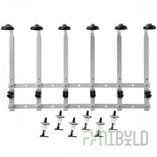 Precision Pours WM 1 1/2 oz MO Rack & Pour 1.5 oz. Wall Mount 6 Bottle Measured Liquor Pourer and Rack System