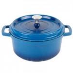 GET Heiss 7.5 Qt. Cobalt Blue Enamel Coated Cast Aluminum Round Brazier / Paella Pan with Lid CA-015-CB/BK/CC GET Heiss 7.5 Qt. Cobalt Blue Enamel Coated Cast Aluminum Round Brazier / Paella Pan with Lid CA-015-CB/BK/CC