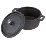 American Metalcraft CIPR5500 17 oz. Pre-Seasoned Mini Cast Iron Pot with Cover