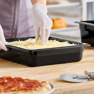 Cambro 22CW110 Camwear® 1/2 Size Black Polycarbonate Food Pan - 2 1/2 Cambro 22CW110 Camwear® 1/2 Size Black Polycarbonate Food Pan - 2 1/2