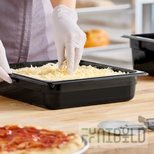 Cambro 22CW110 Camwear® 1/2 Size Black Polycarbonate Food Pan - 2 1/2