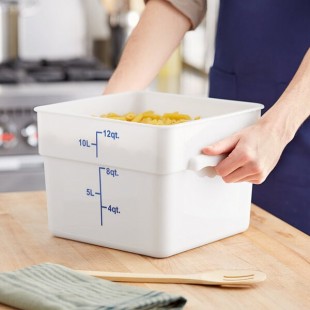 Choice 12 Qt. White Square Polypropylene Food Storage Container