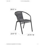 Flash Furniture Lila Gray Rattan Stackable Arm Chair - 2/Set Flash Furniture Lila Gray Rattan Stackable Arm Chair - 2/Set