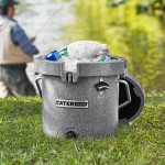 CaterGator CCG20SPG Gray 20 Qt. Round Rotomolded Outdoor Cooler / Ice Chest