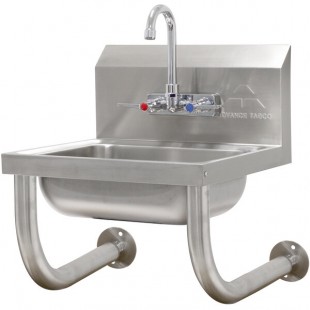Advance Tabco 7-PS-64 Wall Mounted Hand Sink with Tubular Supports - 17 1/4 Advance Tabco 7-PS-64 Wall Mounted Hand Sink with Tubular Supports - 17 1/4