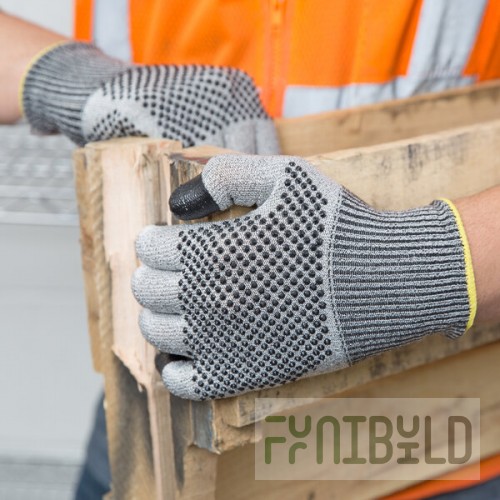 Cordova Monarch Dots Gray Engineered Fiber Cut Resistant Gloves with Two-Sided Nitrile Dotted Coating - Extra Large - Pair