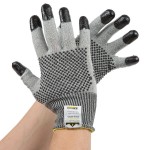 Cordova Monarch Dots Gray Engineered Fiber Cut Resistant Gloves with Two-Sided Nitrile Dotted Coating - Extra Large - Pair
