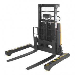 Vestil 3,000 lb. Semi-Electric Powered Fork Stacker with Adjustable Forks and 36