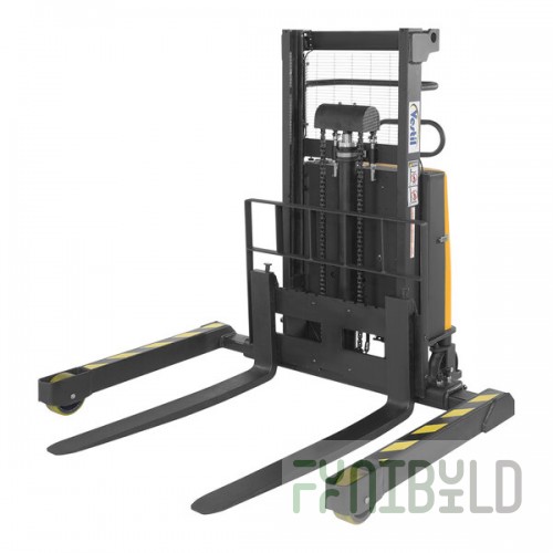 Vestil 3,000 lb. Semi-Electric Powered Fork Stacker with Adjustable Forks and 36