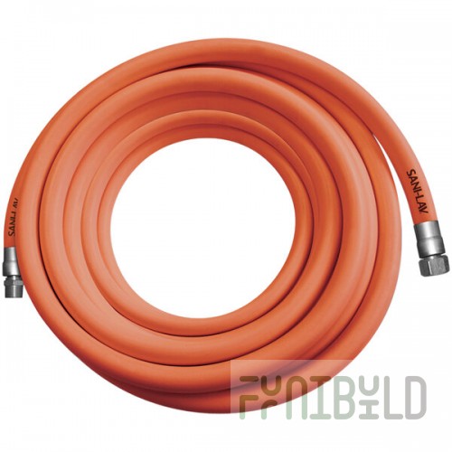 Sani-Lav H503 50' Safety Orange Washdown Hose with Stainless Steel 3/4