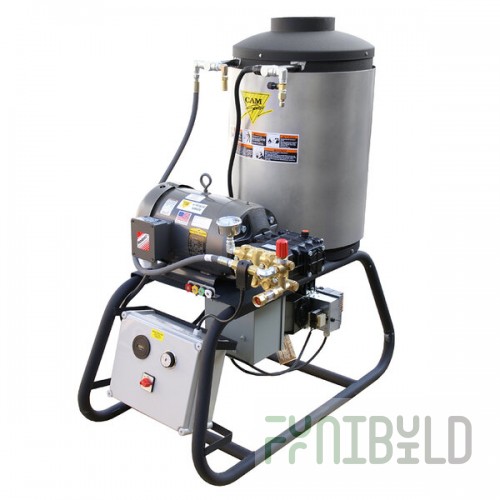 Cam Spray 3000STNEF Stationary Natural Gas Fired Electric Hot Water Pressure Washer with 50' Hose - 3000 PSI; 4.0 GPM