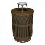 Witt Industries COV40P-DT-BK Covington 40 Gallon Black Steel Round Outdoor Decorative Trash Can with Push Door Dome Top Lid Witt Industries COV40P-DT-BK Covington 40 Gallon Black Steel Round Outdoor Decorative Trash Can with Push Door Dome Top Lid