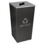 Ex-Cell Kaiser RC-MTR-34 R HCCL Metro Companion XL 34 Gallon Hammered Charcoal Square Recyclables Receptacle