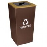 Ex-Cell Kaiser RC-MTR-34 R HCCL Metro Companion XL 34 Gallon Hammered Charcoal Square Recyclables Receptacle