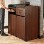 Lancaster Table & Seating Waste 50 Gallon Walnut Double Waste Receptacle Enclosure with Lancaster Table & Seating Waste 50 Gallon Walnut Double Waste Receptacle Enclosure with