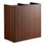 Lancaster Table & Seating Waste 50 Gallon Walnut Double Waste Receptacle Enclosure with Lancaster Table & Seating Waste 50 Gallon Walnut Double Waste Receptacle Enclosure with