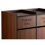 Lancaster Table & Seating Waste 50 Gallon Walnut Double Waste Receptacle Enclosure with Lancaster Table & Seating Waste 50 Gallon Walnut Double Waste Receptacle Enclosure with