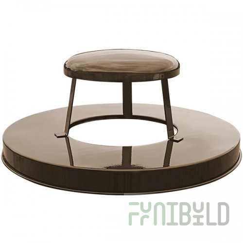 Witt Industries M3601-RCL-BN Brown Steel Rain Cap Lid for Oakley Series 36 Gallon Decorative Trash Can