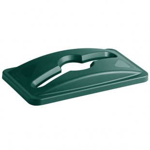 Rubbermaid® 1788373 Slim Jim Green Slim Rectangular Recycling Bin Lid with Mixed Recycle Slot