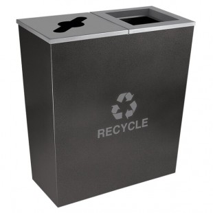 Ex-Cell Kaiser RC-MTR-2 HCCL Metro Collection 36 Gallon Hammered Charcoal Rectangular Two Stream Tapered Recycling Bin Ex-Cell Kaiser RC-MTR-2 HCCL Metro Collection 36 Gallon Hammered Charcoal Rectangular Two Stream Tapered Recycling Bin