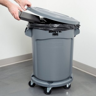 Rubbermaid® BRUTE 20 Gallon Gray Round Trash Can, Lid, and Dolly Kit Rubbermaid® BRUTE 20 Gallon Gray Round Trash Can, Lid, and Dolly Kit