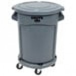 Rubbermaid® BRUTE 20 Gallon Gray Round Trash Can, Lid, and Dolly Kit