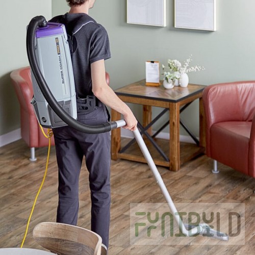 ProTeam 107339 Super Coach Pro 10 Qt. Backpack Vacuum with 105889 Hard Floor Kit with Scalloped Felt Brush - 120V