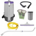 ProTeam 107339 Super Coach Pro 10 Qt. Backpack Vacuum with 105889 Hard Floor Kit with Scalloped Felt Brush - 120V