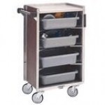 Lakeside 890LM Medium-Duty Stainless Steel Enclosed Bussing Cart with Ledge Rods and Light Maple Finish - 17 5/8 Lakeside 890LM Medium-Duty Stainless Steel Enclosed Bussing Cart with Ledge Rods and Light Maple Finish - 17 5/8