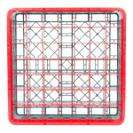 Noble Warewashing 49-Compartment Gray Full-Size Glass Rack with 1 Red Extender